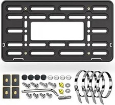 Front License Plate Bracket Holder- Bumper Car Tag Mounting Kit with Anti-Theft