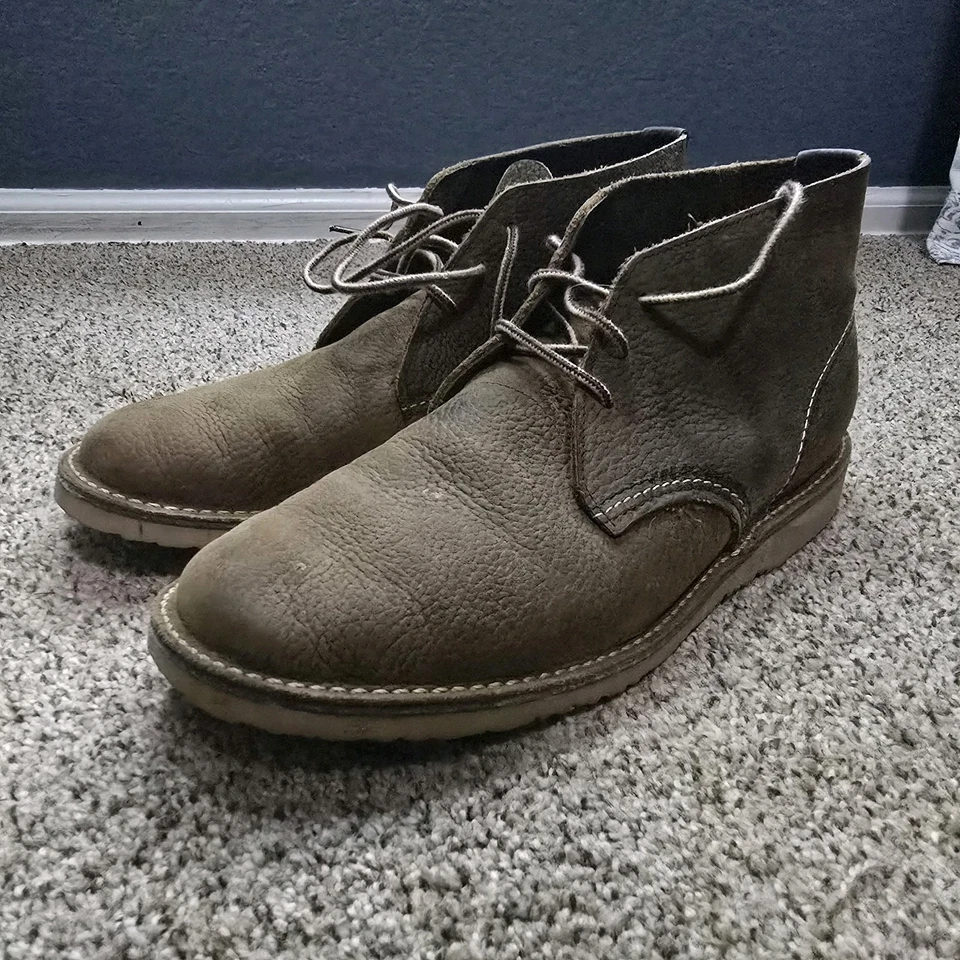 Bota Red Wing 3327 Weekender Chukka Oliva Cuello Áspero Cuero Mohave Para Hombre 10 Foto 3 de 4