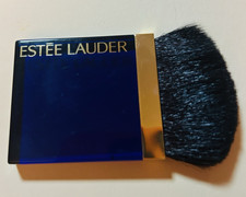 Est e Lauder Travel Size Flat Powder Brush - Blue/Gold/Black