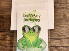 Funny Frog Folded Greeting Card, Animal Theme Artwork