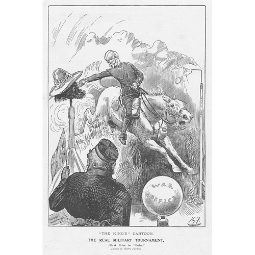 HARRY FURNISS The Real Military Tournament - Antique Print 1900