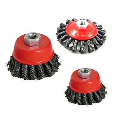 3er PACK TWIST KNOT SEMI FLAT WIRE WHEEL COP BRUSH SET KIT - 115MM WINKELSCHLEIFER