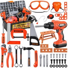 Kids Tool Set   Zealous 48 pcs Toddler with child-size, A-orange