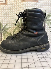 DANNER Quarry 8" Gore-tex Black Work Soft Toe Boots Vibram USA 17309 Mens 8.5 EE