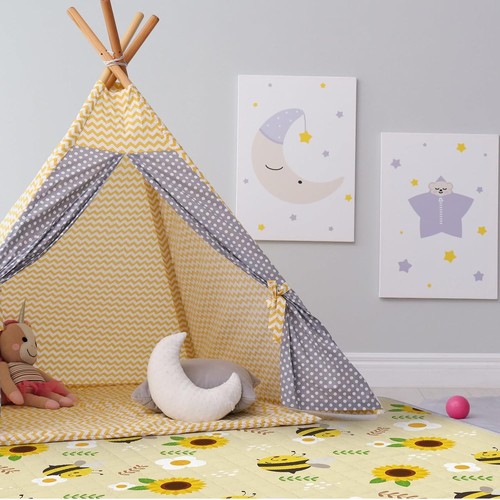 Wesiti Bee Sunflower Portable Baby Play Mat 50 x 50 Washable Foldable... - Picture 5 of 6