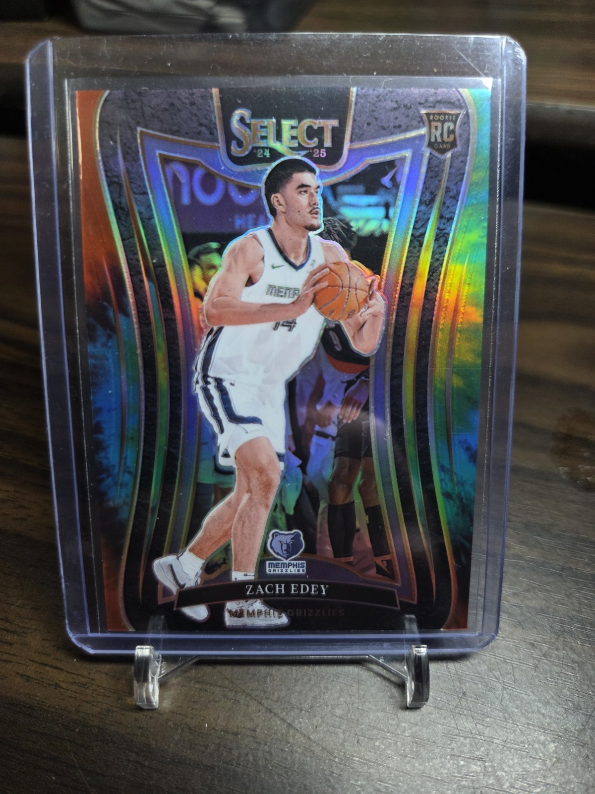 2024-25 Panini Select - Concourse Zach Edey #98 Tie-Dye Prizm /25 (RC)