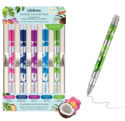 Lifelines 5 Pack Scented Lava Pens Amazing  Colors, Sensory Writing - Brand New