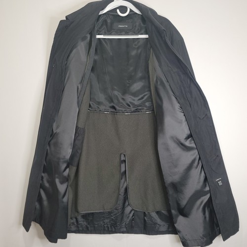 Claiborne VTG Y2K Mens Black Trench Coat Insulated Removable Lining Sz 46R x 46R - Picture 11 of 23