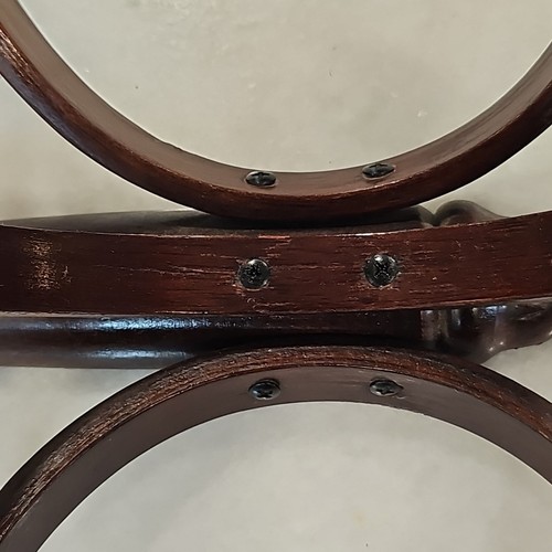 Vintage Thonet Style Bentwood Wall Mount Coat Hat Hook Dark Wood Rack 16.5 x 16 - Picture 4 of 11