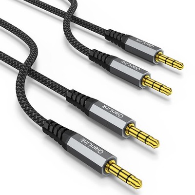 2 Pack 3.5mm Audio Cable Nylon Braided HiFi Sound 6.6ft for Car Stereo