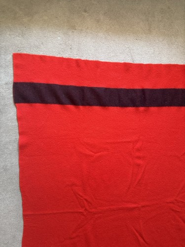 Hudsons Bay Company Wool Blanket 82”x68” Red 4 Point Cabin Vintage 1930s 1940s - Picture 10 of 16