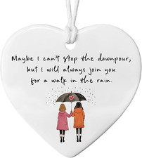 Walk with You in the Rain Ornament, Friendship Gift for Best Friend, Sympathy Gi