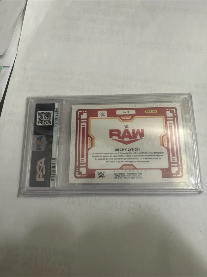 2024 Panini Photogenic WWE Down the Ramp Fireworks Becky Lynch 3/5 Psa 9 - Image 2 of 2