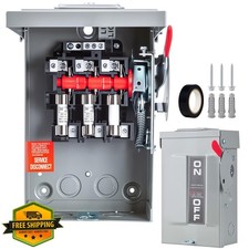 30 Amp 3 Pole Fused Disconnect Switch 110/240V NEMA 3R Heavy Duty
