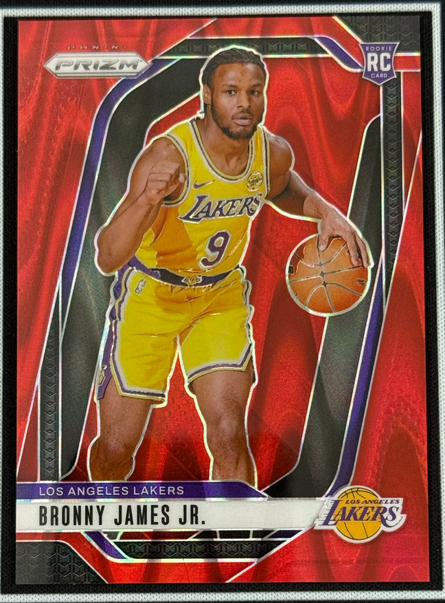 Bronny James Jr 2024-25 Panini Prizm 067/299 Red Tectonic RC Lakers #243