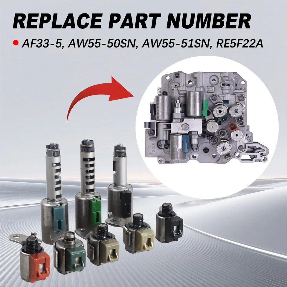 Juego de 8 solenoides de transmisión para Chevrolet Equinox 2005-2012 AW55-51SN Foto 3 de 4