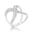 Christa 0.4ct CZ Rhodium Pave X Criss Cross Geometric Ring Size 7 — photo 2