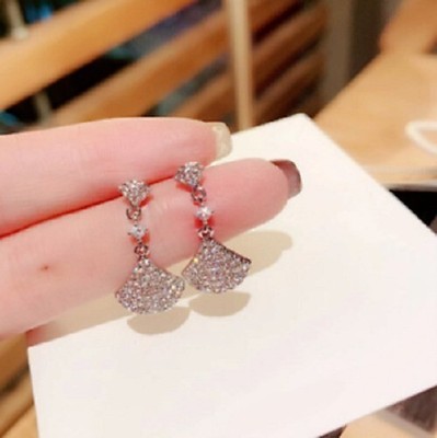 2Ct Round Cut Simulated Diamond Drop Dangle Earrings 14k White Gold Plated