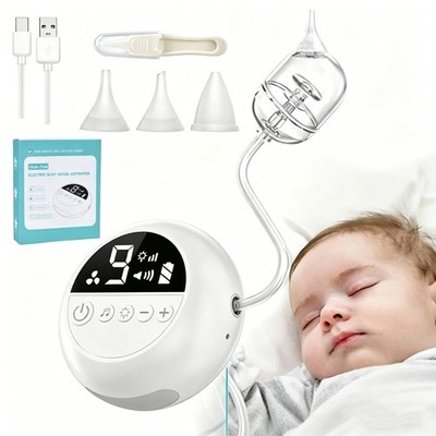 Nasensauger Baby Elektrisch Nasenreiniger für Kleinkinder mit 3 Silikondüsen