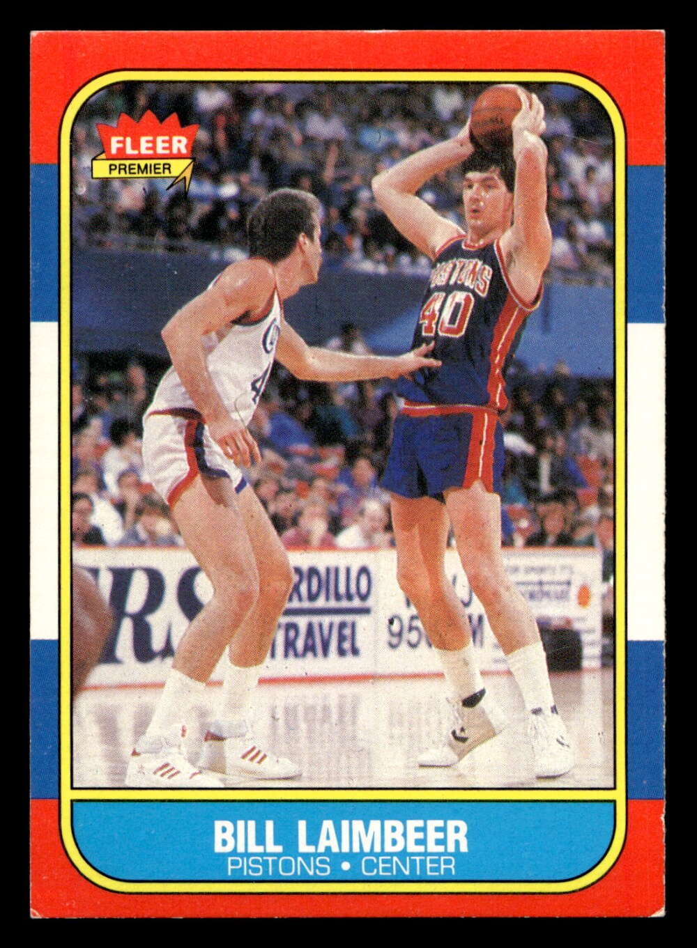 1986-87 Fleer #61 Bill Laimbeer Ex-Mint Pistons Basketball