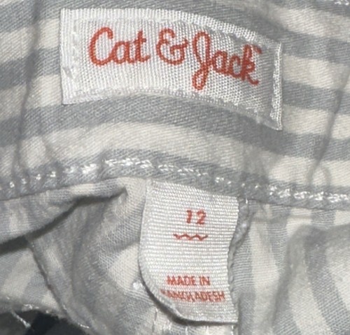 Cat & Jack Boys Size 12 Striped Flat Front At the Knee Shorts Adjustable Waist - Picture 6 of 7