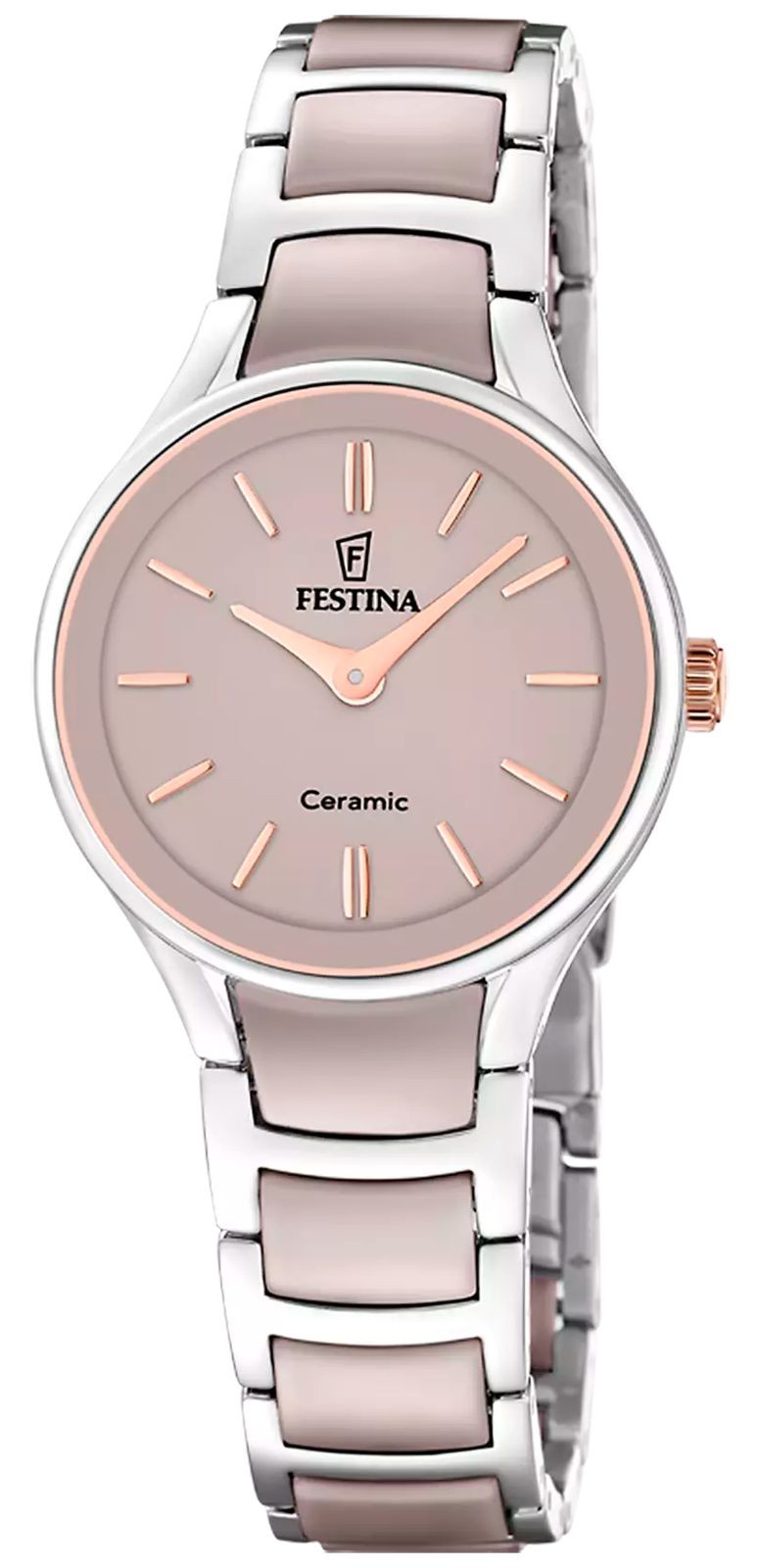 Festina Ceramic Quartz (30.5mm) Pink Dial / Stainless Steel & Pink F20752/2
