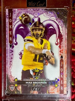 Wild Card 7 Card Stud Jokers Wild Purple Glitter Rookie Max Brosmer 1/1 Vikings