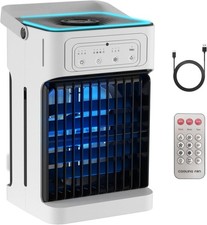 Portable Air Cooler Mini AC USB 1100ML Remote Dual Fan 3 Speed Timer REDUCED