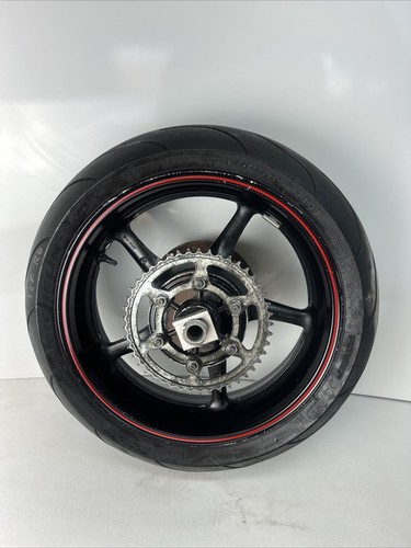 03-05 YAMAHA YZF R6 06-09 R6S OEM REAR BACK WHEEL RIM TIRE ROTOR BLACK STRAIGHT - Picture 1 of 17