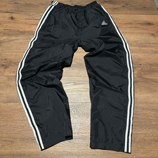 Vintage Adidas Black Snap Button Track Pants Mens Size S