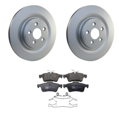 Hella Rear Rotors TRW Pro Low-Met Disc Brake Pads Kit For S-Type XF XJ XJR XKR