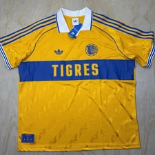 NEW Tigres UANL adidas Original Anniversary Fan Jersey Yellow Blue JM4863 2XL