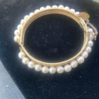 Miriam Haskell Vintage  Gold Hinged  Bracelet