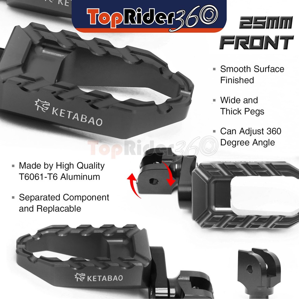 Blue Aluminum Highway Foot Pegs - Compatible With M2 Cyclone S3 Thunderbolt Motorcycles