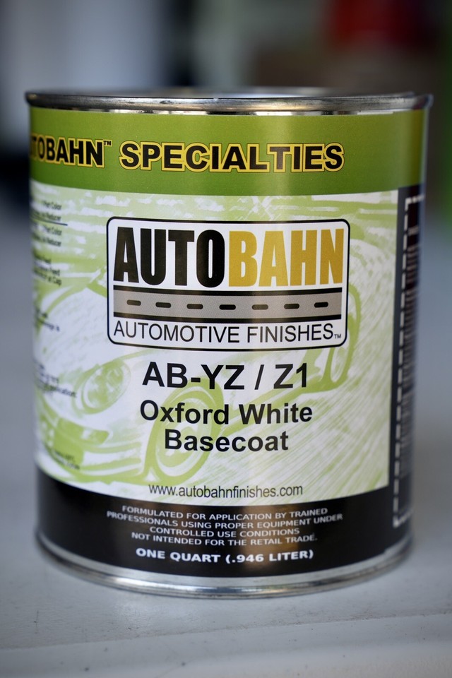 Autobahn Oxford White Basecoat Car Auto Paint QUART ABYZ Ford Code YZ