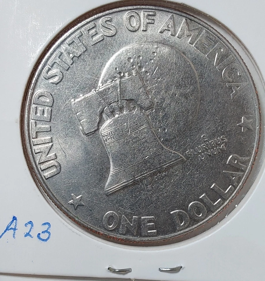 1976-D Eisenhower Bicentinnial Dollar Error D Is Filled In. - Image 2 of 2
