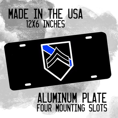Thin Blue Line Law Enforcement Rank Emblems Aluminum License Plate - Bild 10 von 10