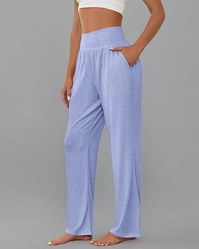 3 Pcs Women's Wide Leg Yoga Pant Comfy Loose X-Large Black, Gray, Blue - Picture 3 of 6