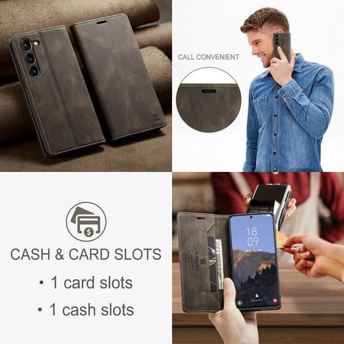 RFID Blocking Leather Wallet Case for Samsung S10+ S20 S21 S22 S23 S24 S25 Ultra - Picture 45 of 72