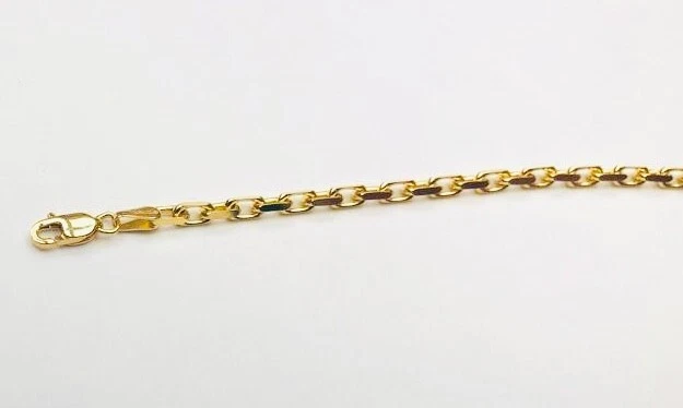 Cadena/collar colgante francés sólido de eslabones de cable de oro amarillo de 10k de 18" 1,3 mm 3 gr