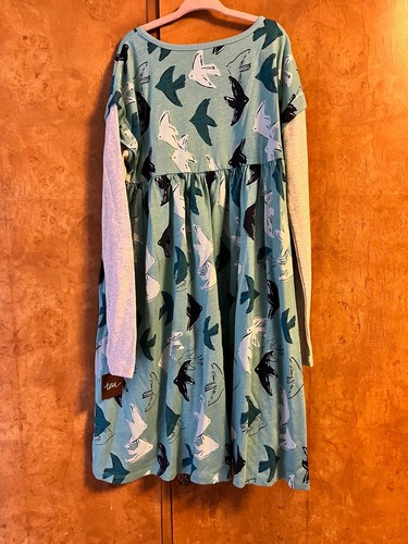 NWT Tea Collection Birds Layered Sleeve Dress, Girls sz 12 - Picture 2 of 4