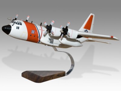 Lockheed Hercules C-130H US Coast Guard Desk Wood Airplane New Model Large 1/100