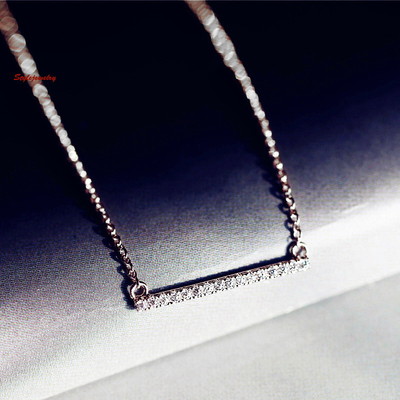 18k White Gold Filled Made with Swarovski Crystal Silver Bar