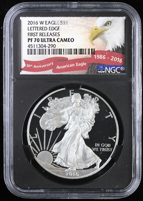 2016 アメリカ イーグル銀貨　PCGS SP70 Lettered Edge 2016 アメリカ イーグル銀貨 PCGS SP70 Lettered Edge