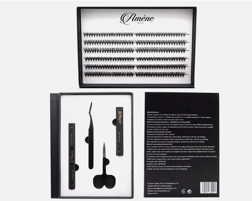 Améne NYC 240 pcs DIY Cluster Eyelash Extension Kit + Makeup Brushes 15Pcs Set - Picture 8 of 16