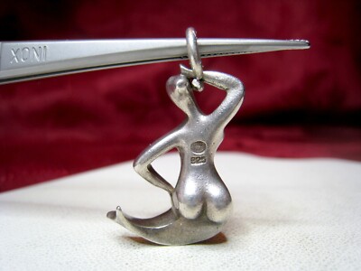 ジョージ・ジェンセン   925 人魚 マーメイド VINTAGE 925 STERLING SILVER GEORG JENSEN MERMAID 3D CHARM PENDANT