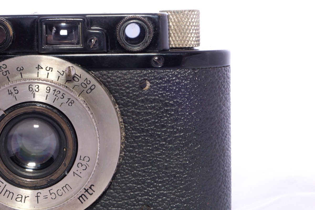 Leica I to II conversion 35mm rangefinder camera. NICKEL Elmar 5cm