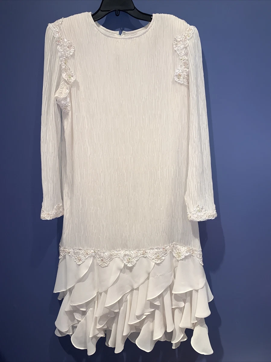 16 Flapper style vintage white dress davidsons indianapolis ivory beaded