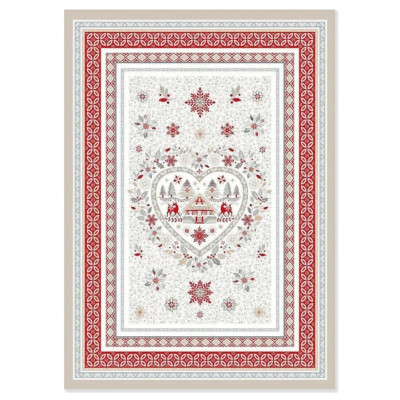 TISSUS TOSELLI,  'Cervin' (Matterhorn) French Christmas Kitchen / Tea Towel, New