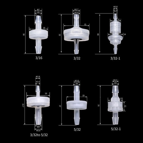 5Pcs PP CLEAR Check Valve One Way No return Aquarium Water Air multiple sizes - Picture 4 of 15
